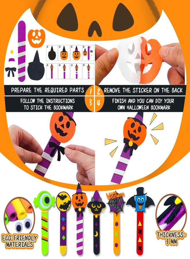 ZIRSENG 24 Piece Halloween Crafts for Kids Ages 4-8, DIY Bookmark Craft Bulk for Party Favors & Classroom Rewards - Image 3